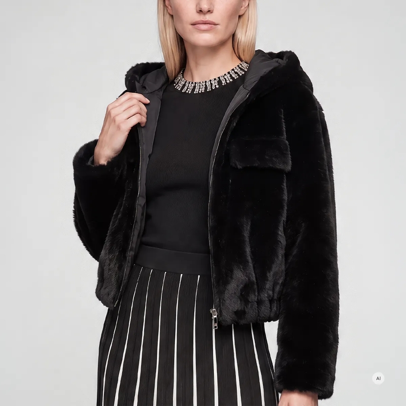 Marc Aurel Jacke Jacke Faux Fur schwarz(Image 3)