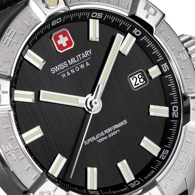 Swiss Military Hanowa Quarzuhr Quarzuhr Jockworth- Anzeige: 3 Zeiger- Qualität braun(Image 4)