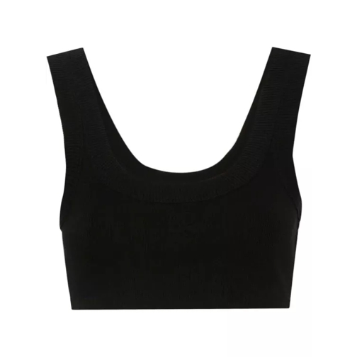 Alexander Wang Embossed-Logo Cropped Tank Top Black 