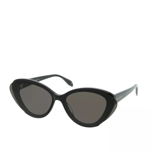 Alexander McQueen AM0249S-001 66 Sunglasses Black-Black-Grey Sonnenbrille