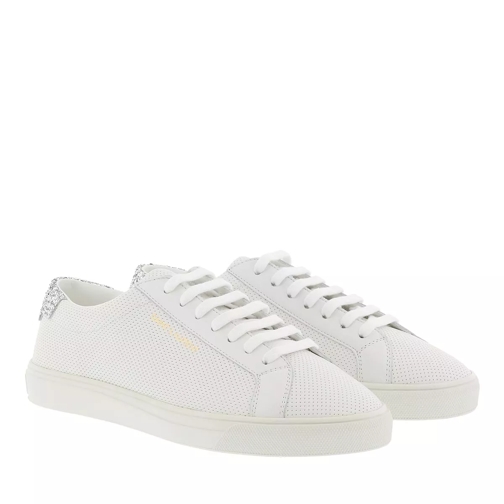 Saint Laurent Andy Sneaker Perforated Leather Optic White/Glitter lage-top sneaker