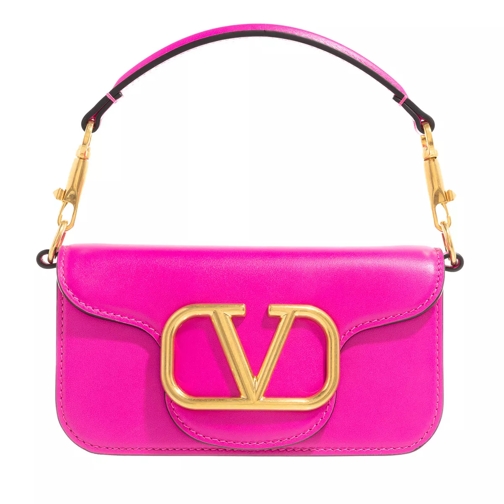 Valentino Garavani Locò Shoulder Bag Leather Pink Cartable