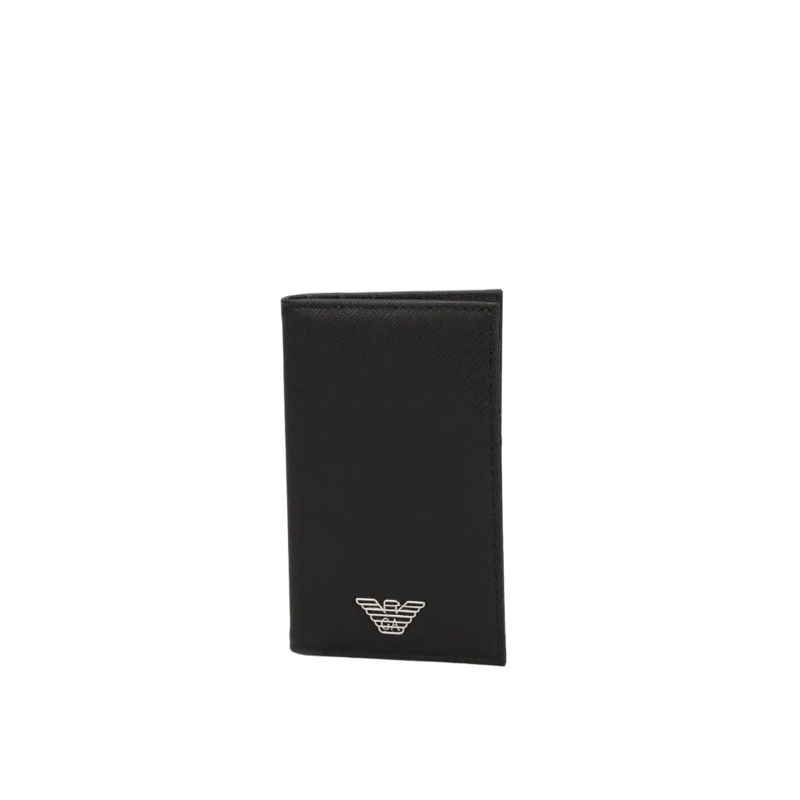 Emporio Armani Geldbörse Saffiano Leather Wallet With Eagle Emblem Black