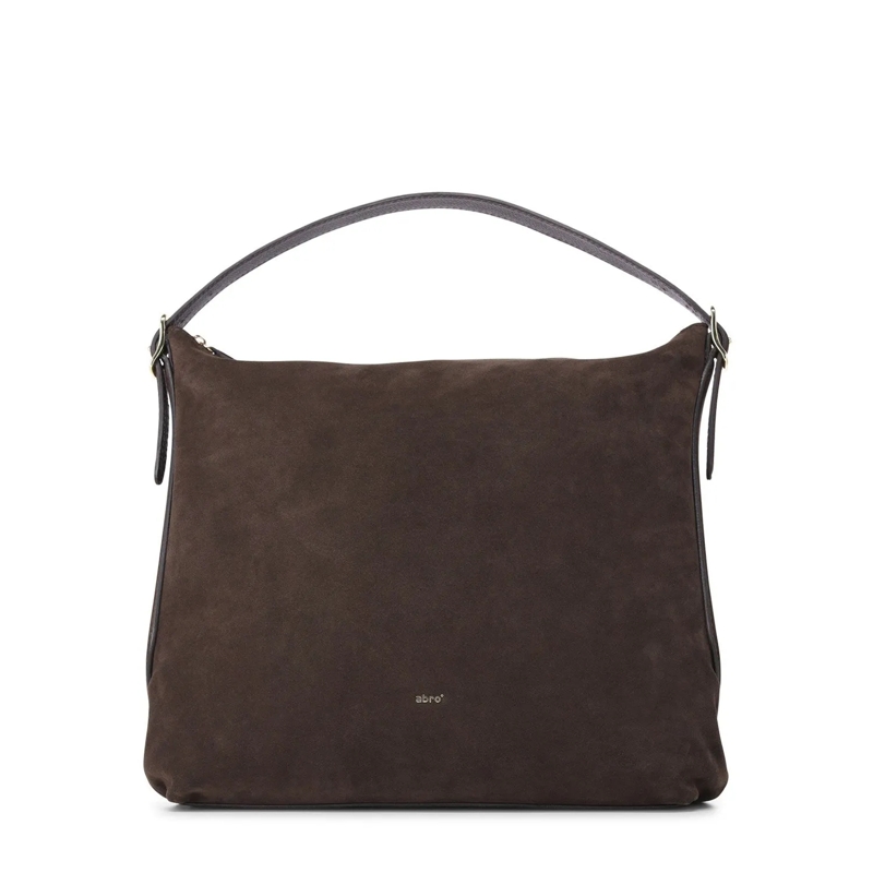 Abro Fourre-tout Hobo Bag Carina aus Veloursleder Dunkelbraun