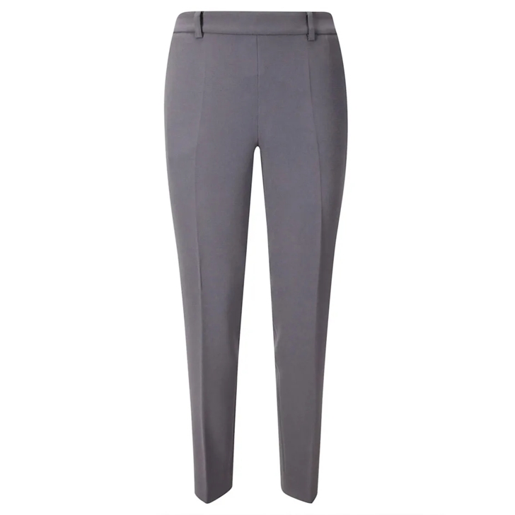 Cigarette Leg Elastic Belt Trousers Grey