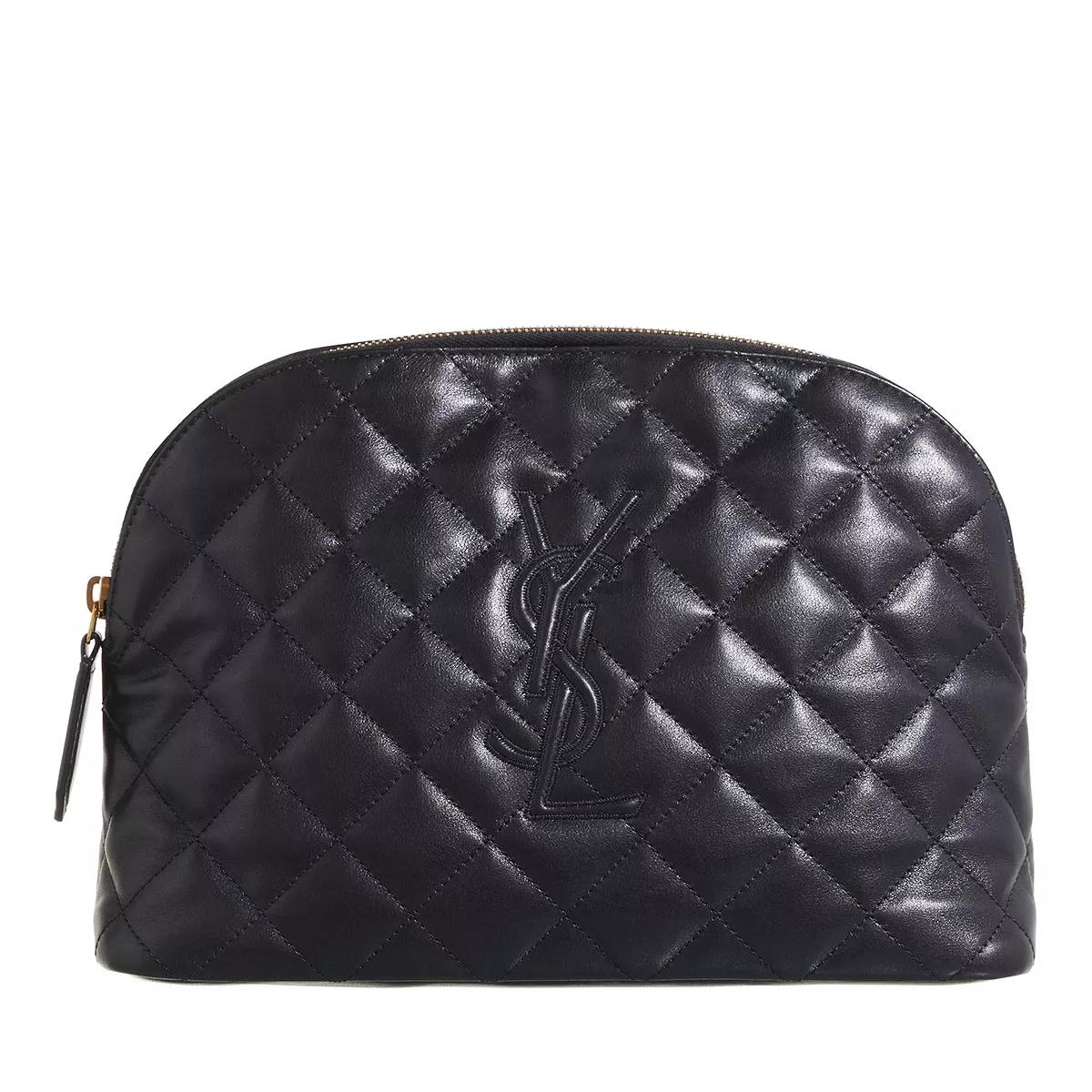 Saint Laurent Large Cosmetic Pouch Quilted Leather Black | Kosmetiktasche