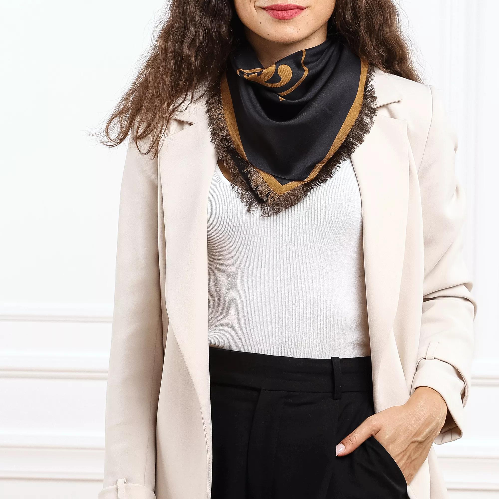 Moschino Scarf 65X65 cm Black/Grey | Leichter Schal 