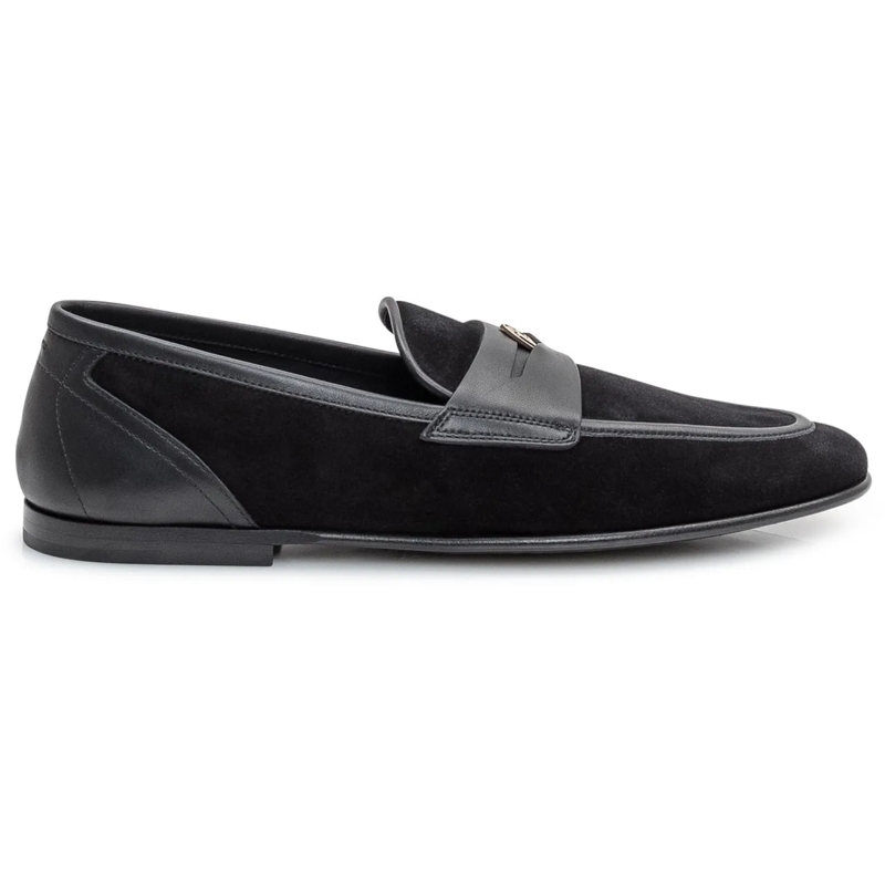 Dolce&Gabbana Loafer Pantofola con Fibbia schwarz