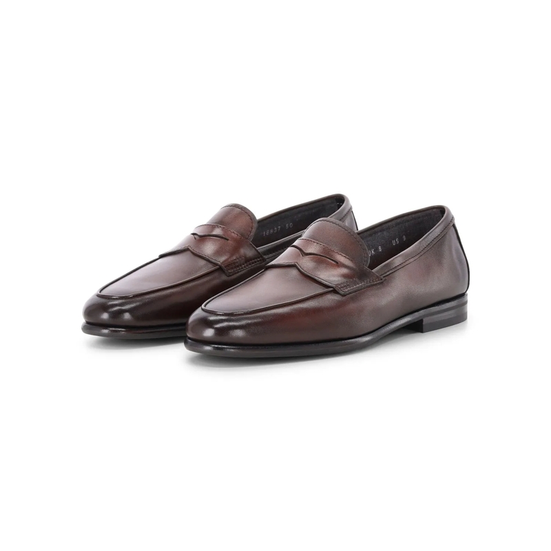 Santoni Loafer Loafer aus Leder Dunkelbraun