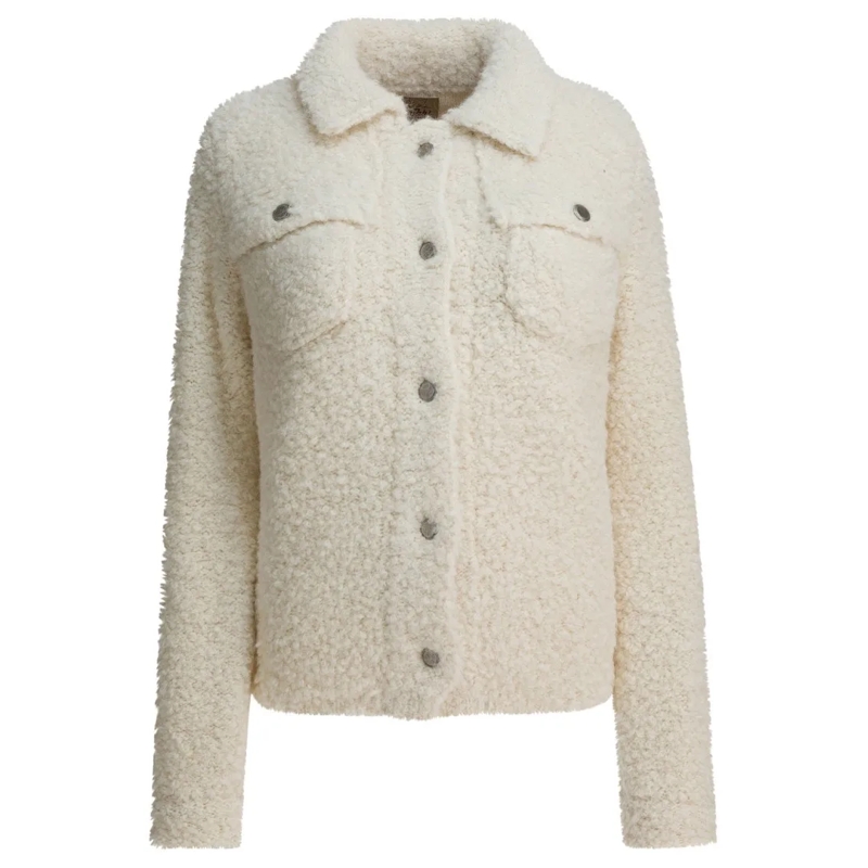 Rakki' Jas in omgekeerd lam Wool Blend Overshirt Jacket White