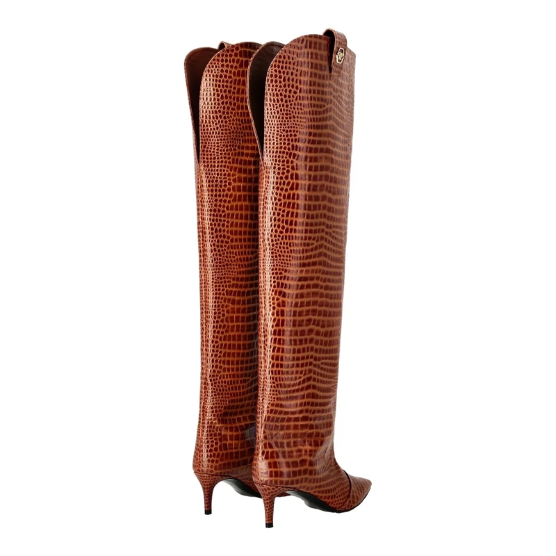 Philipp Plein Stiefel Stiefel Niedrige Absätze Overknee Cocco Crocco Pri braun(Image 4)