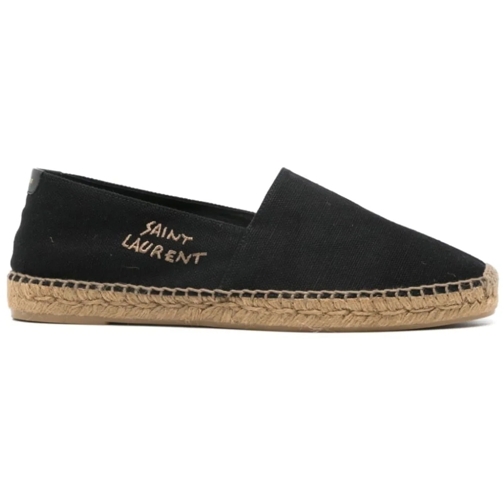 Saint Laurent Low-Top Sneaker Embroidered Logo Espadrilles schwarz