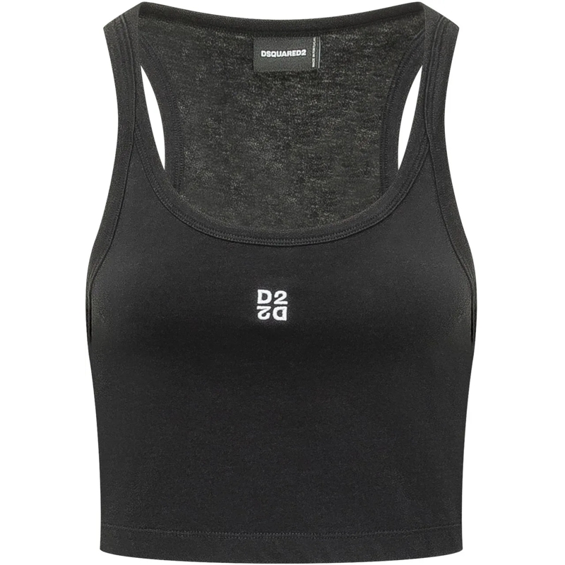 Dsquared2 Top Top Crop Logo schwarz