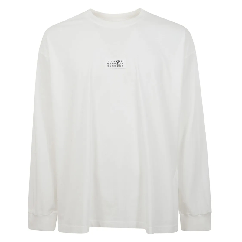 MM6 Maison Margiela Langärmeliges Oberteil Oversized Long-Sleeve Knit Top White