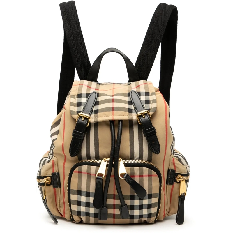 Burberry Rucksack House Check Canvas Backpack braun