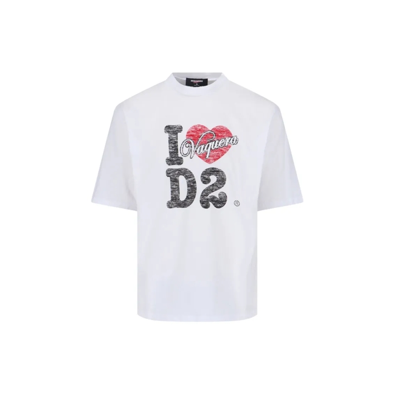 Dsquared2 T-shirt Multicolor Logo Print Cotton T-Shirt White
