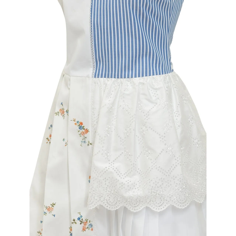 MSGM Minikleid Abito Patchwork Senza Maniche weiß(Image 4)