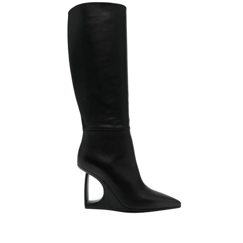 Vic Matié Stiefel Smooth Grain Calf Leather Knee-Length Boots Black
