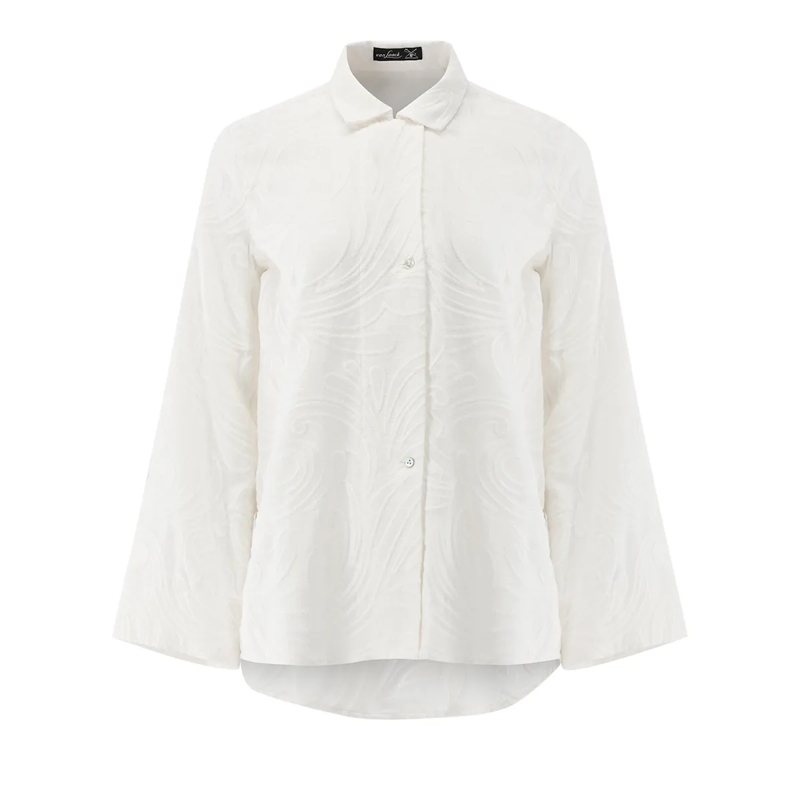 VAN LAACK Bluse Bluse Modern Fit Dessiniert beige