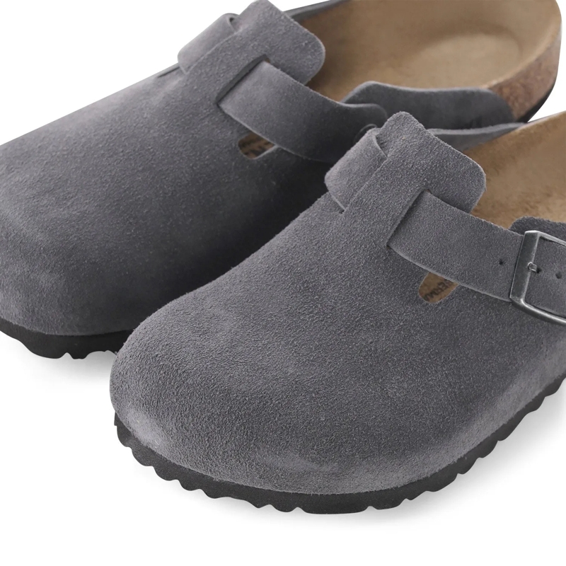 Birkenstock Schnürschuhe Clogs Boston aus Veloursleder grau(Image 3)