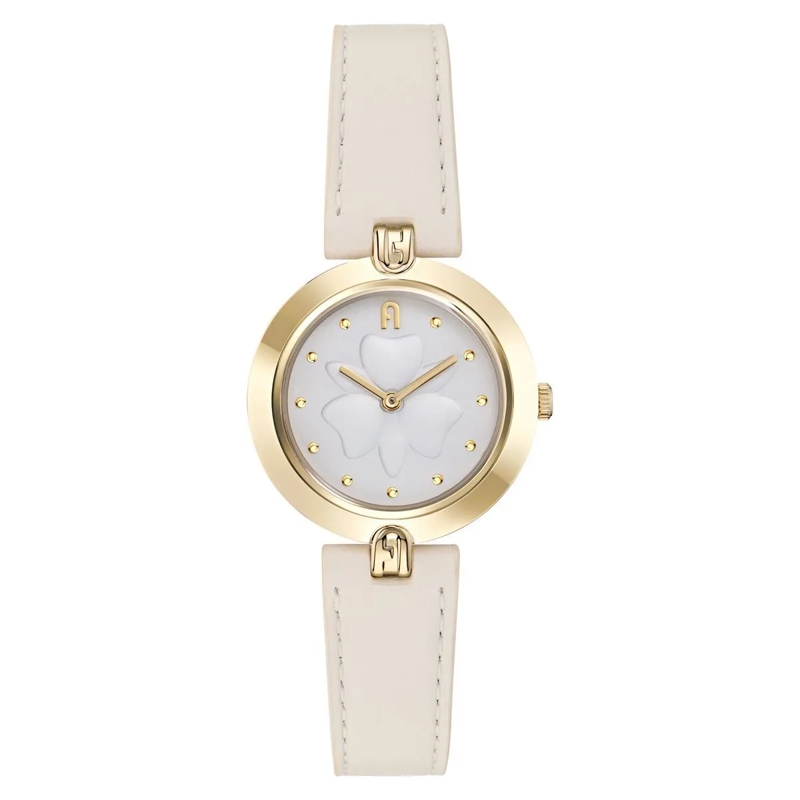 Furla Quarzuhr Quarz-Analoguhr Furla Logo Links weiss