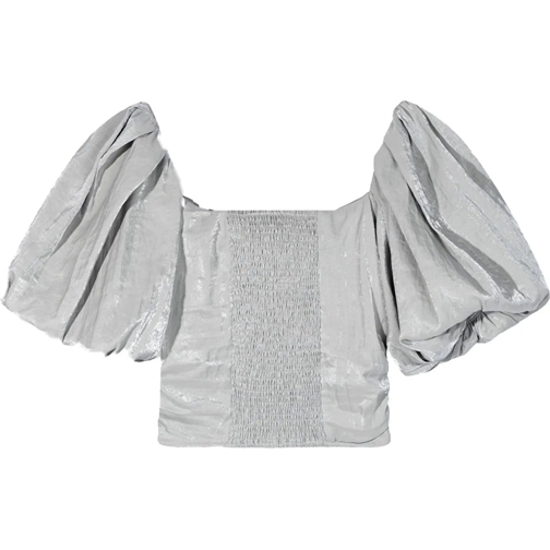 ALIX T-shirts Alix The Label Woven Lurex Tops Zilver 2404914756 silber (Image 2)
