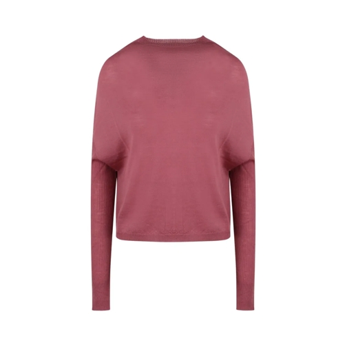 Rick Owens Pullover Crater Knit Sweater Pink