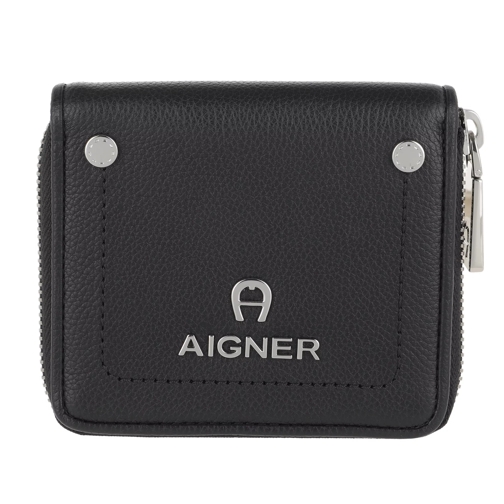 AIGNER Wallet Black Tri-Fold Portemonnaie
