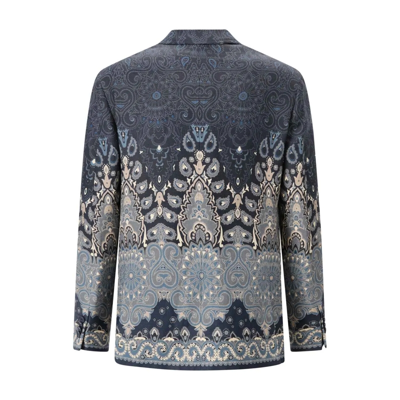 Etro Anzugjacke Sakko mit Paisley-Muster blau