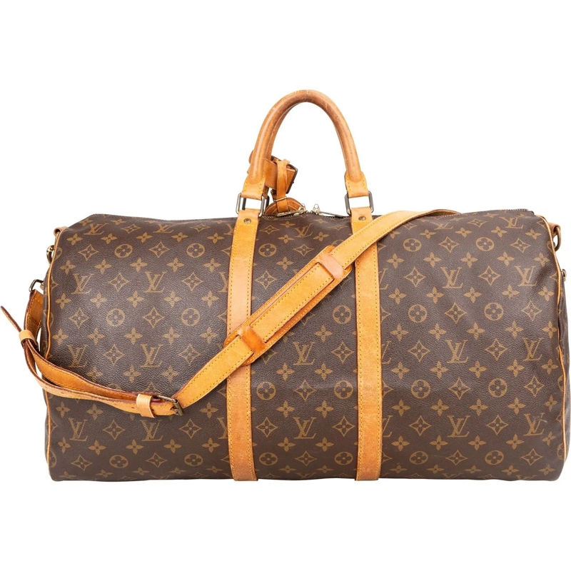 Louis Vuitton Tote Louis Vuitton Canvas Monogram Keepall 55 Bandoulie braun