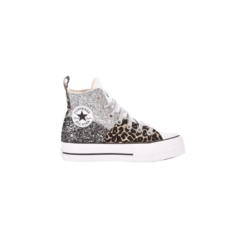 Converse Low-Top-Sneaker Platform Silver, White, Black Multicolor