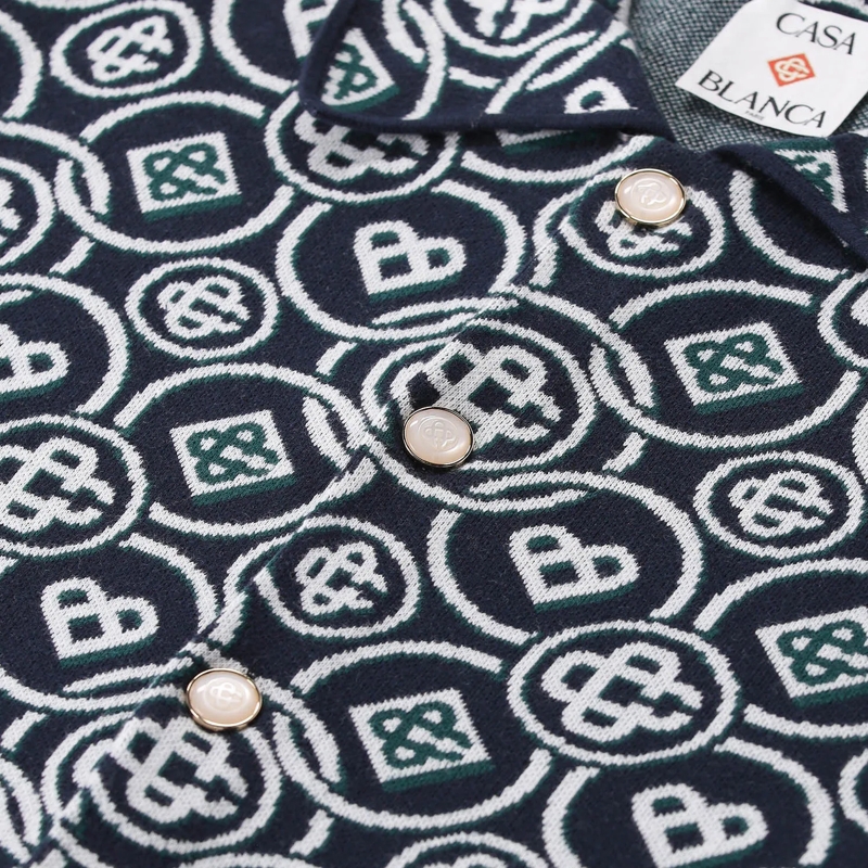 Casablanca Hemd Strickhemd aus Baumwolle blau(Image 4)