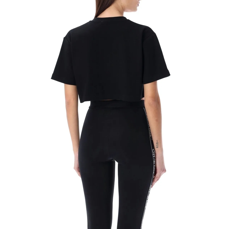 Off-White T-shirt Rib Crop Tee Nero schwarz(Image 2)