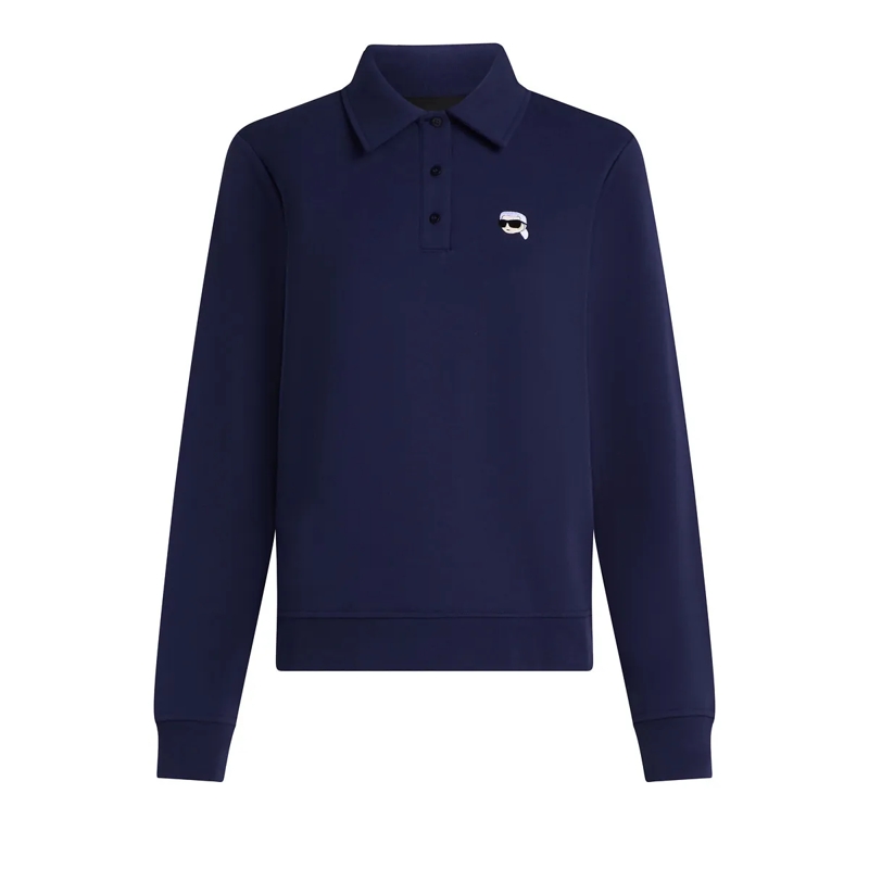 Karl Lagerfeld  IKON Langärmeliges Poloshirt nachtblau