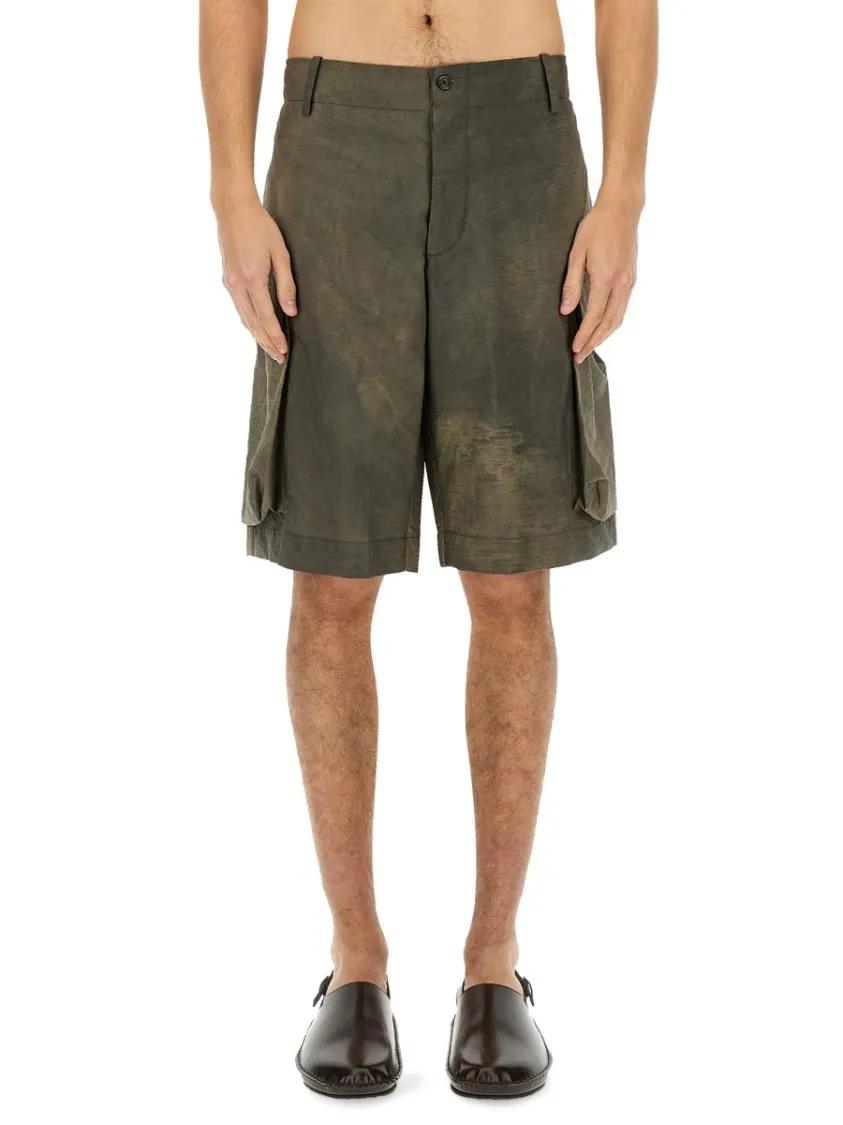 Thumbnail - Uma Wang - Relaxed-Fit Cargo Shorts With Textured Fabric - Größe M - grau