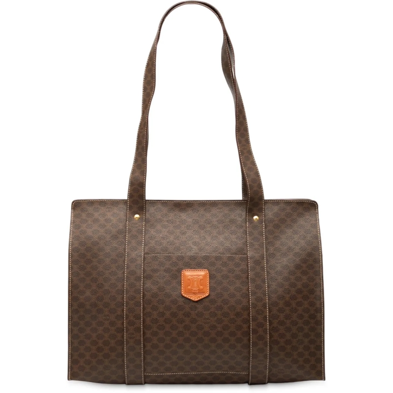 Celine Shopper Macadam Coated Canvas Tote braun