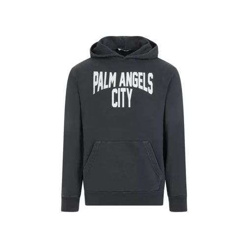 Palm Angels Dark Grey Cotton City Washed Hoodie Grey 