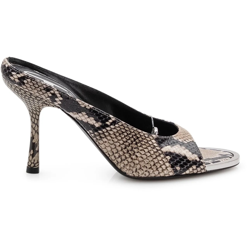 Diesel Escarpins Mule con Tacco e Punta Aperta taupe