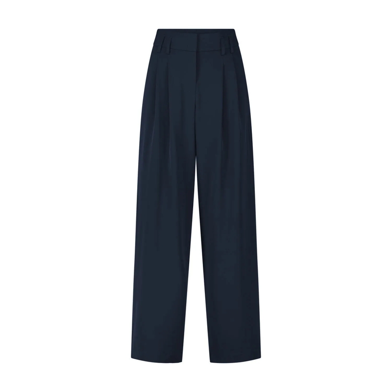 Raffaelo Rossi Pantalons décontractés Weite Bundfaltenhose Mayla Dunkelblau