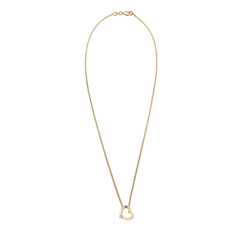 Elli Mittellange Halskette Halskette Herz 925 Sterling Silber, mit Kristallen gold