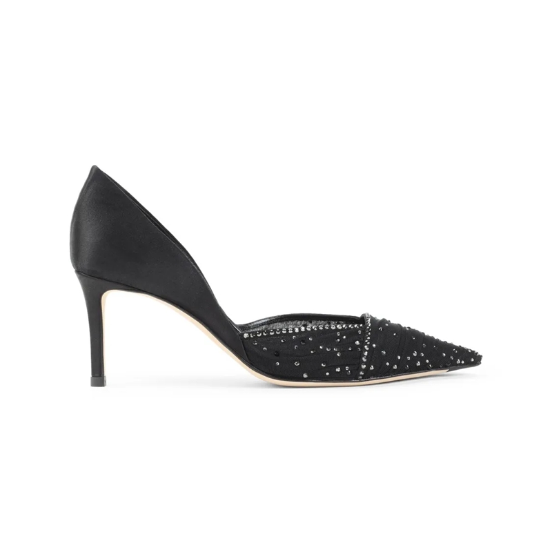Giorgio Armani Escarpins Pointed-Toe Black Pumps With Pleated Design And Sp Black
