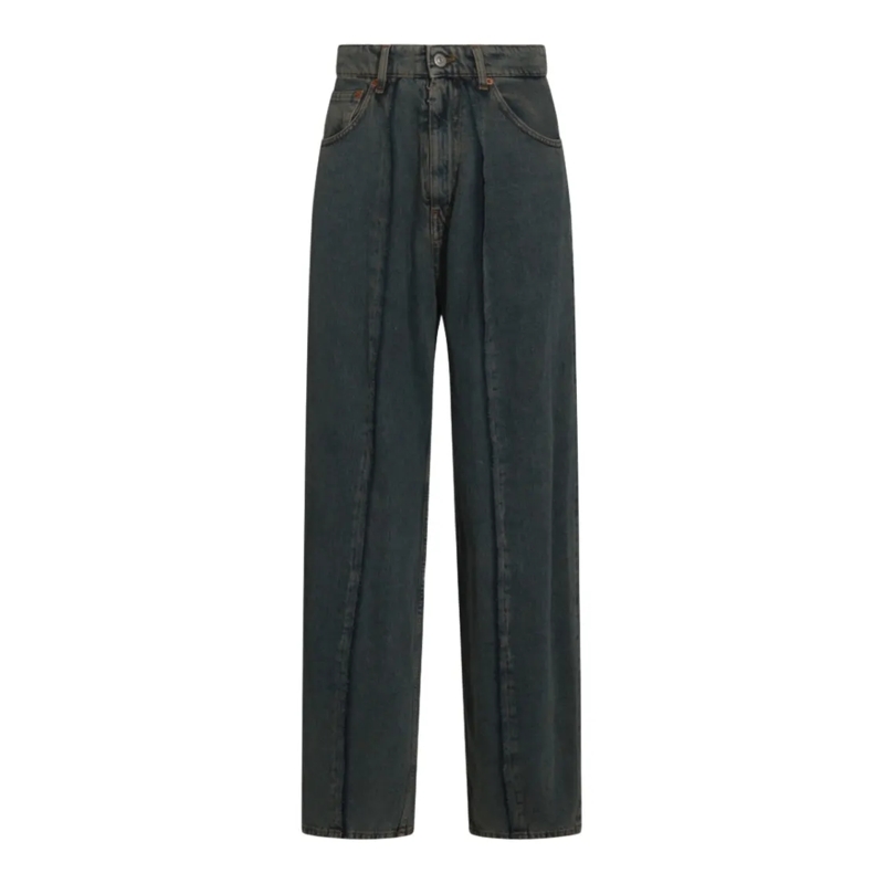 MM6 Maison Margiela Jeans High-Waisted Straight-Leg Jeans With Classic Five- Black