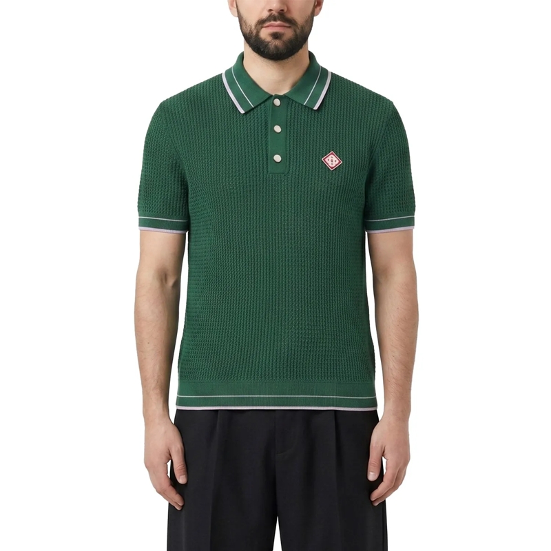 Casablanca Poloshirt Poloshirt aus Grobstrick grün(Image 2)