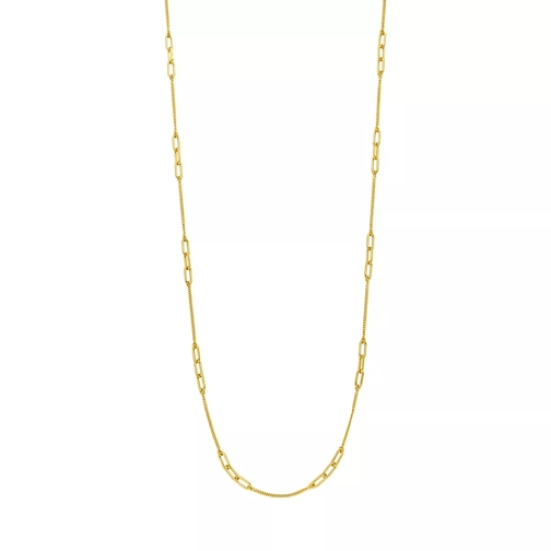 Leaf Necklace Cube 55cm, silver gold plate Mittellange Halskette