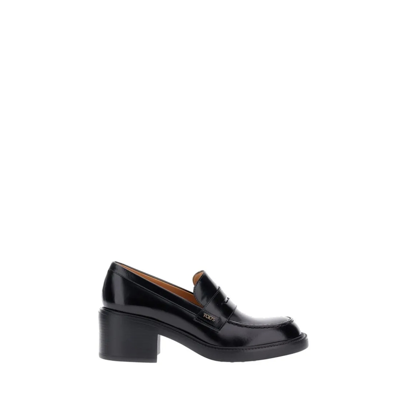 Tod's Veterschoenen Leather Moccasin With Polished Finish Black