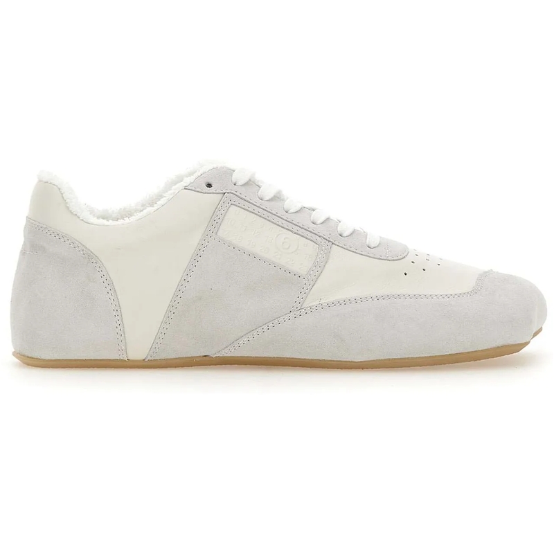 MM6 Maison Margiela Low-Top-Sneaker White Leather And Suede Sneakers White(Image 2)