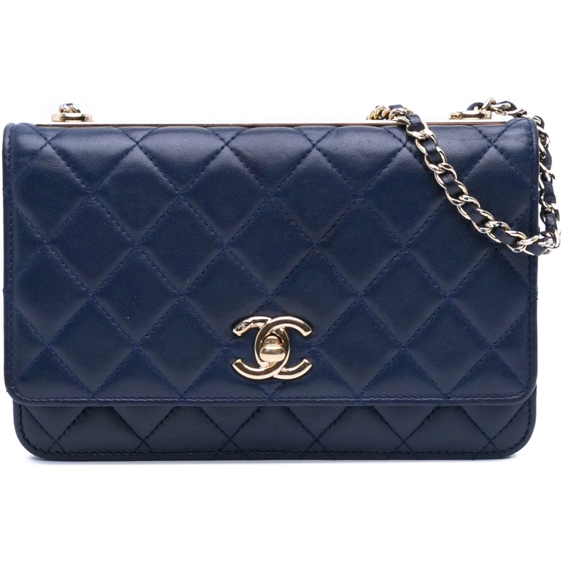 Chanel Sac à bandoulière Lambskin Trendy CC Wallet On Chain blau