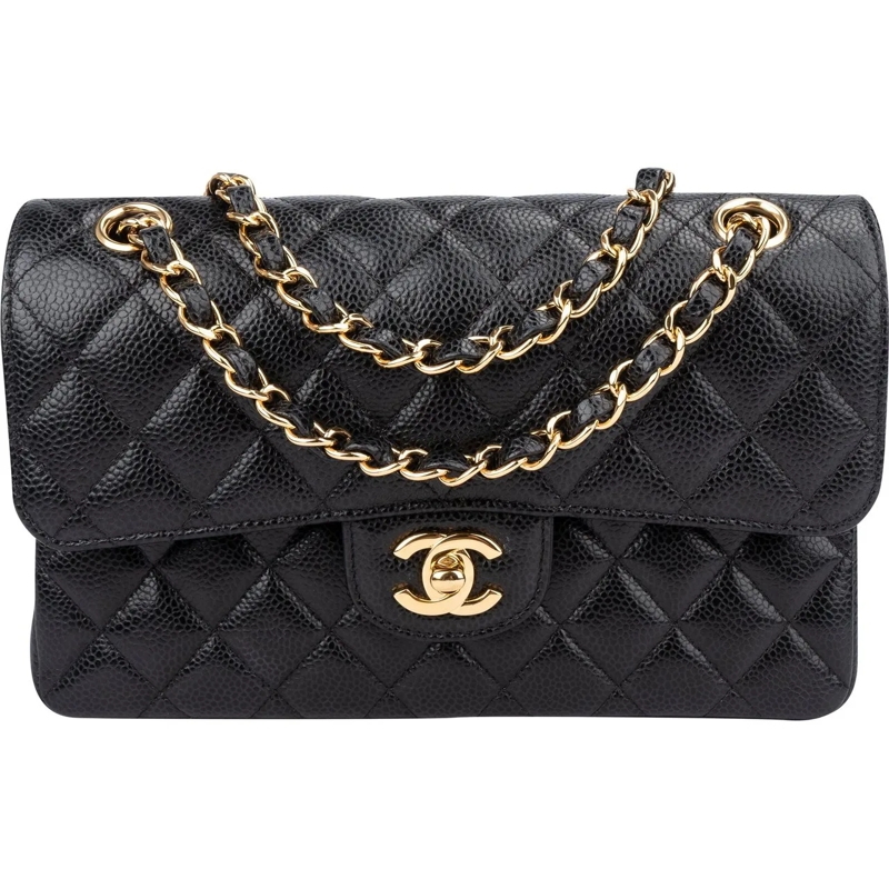 Chanel Schultertasche Chanel Quilted Caviar Leather Small Double Flap Cr schwarz