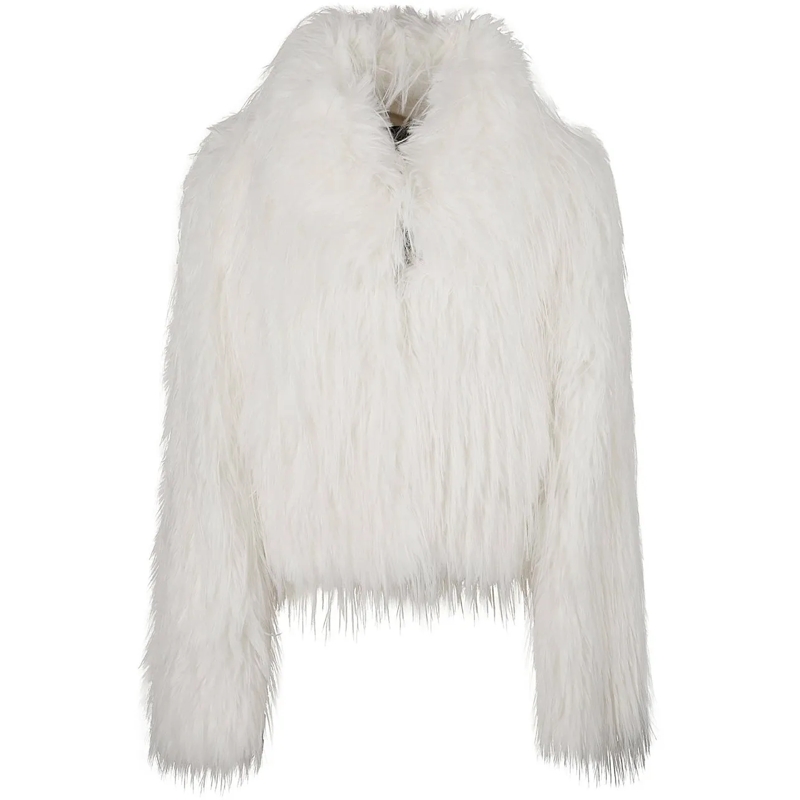 Pinko Veste de transition Amparo Faux Fur Caban White weiß