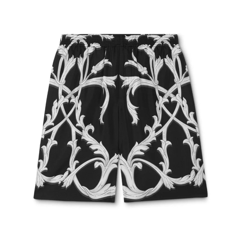 Versace Casual Shorts Knee-Length Silk Shorts Black